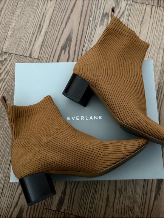 Everlane Shoes - Everlane | The Glove Boot - Camel Ribbed Knit Ankle Booties Sz 8